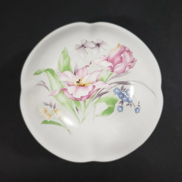 The San Francisco Music Box Company Ceramic Trinket Box Floral Design Keepsake - Picture 1 of 9